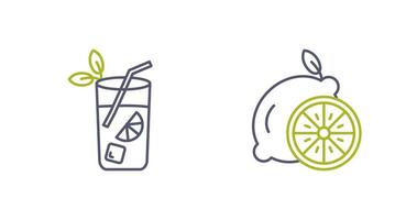 mojito y limón icono vector