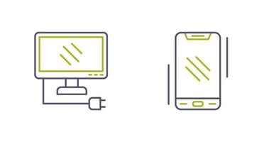 monitor y teléfono inteligente icono vector