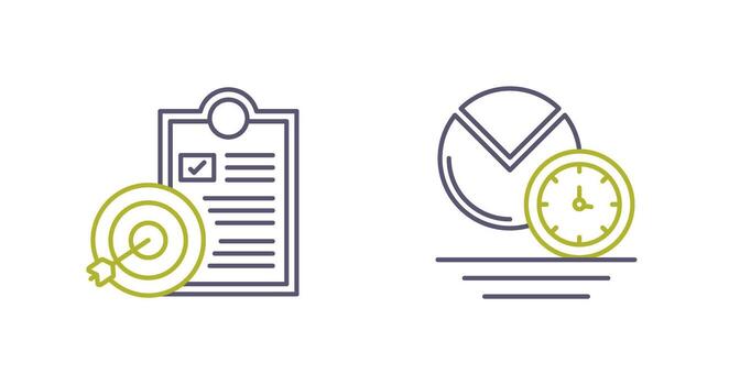 Goals and Pie Chart Icon vector