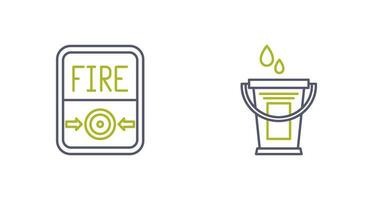 Fire Button and Water Bucket Icon vector