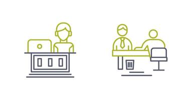 Employee and Evaluating work Icon vector