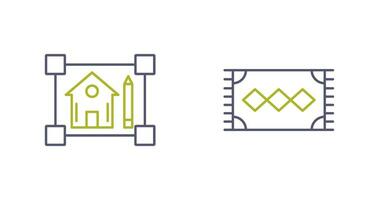 blueprint and rug Icon vector