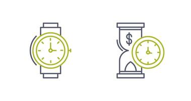 Wrist Watch and Time is Money Icon vector