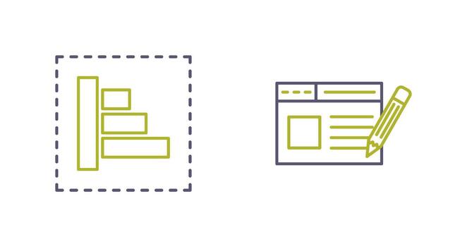 Object Alignment and Web Page Icon vector
