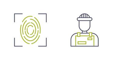 Fingerprint and Riot Police Icon vector