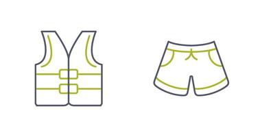 Life jacket and Swim Suit Icon vector