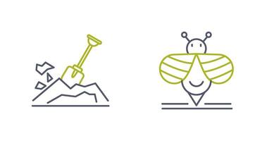 Digging and Bee Icon vector