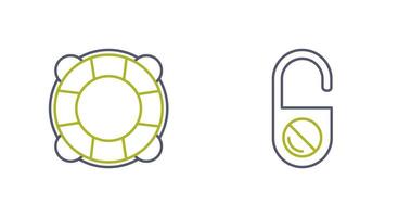 Life Preserver and Do Not Disturb Icon vector