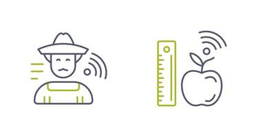 Farmer and Measure and Measure Icon vector