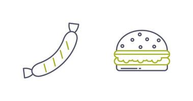 Sausage and Burger Icon vector