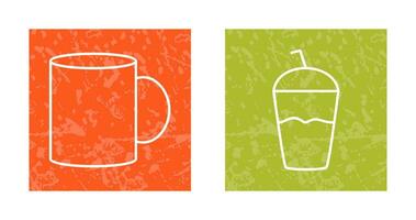 Coffee mug and Frappe Icon vector