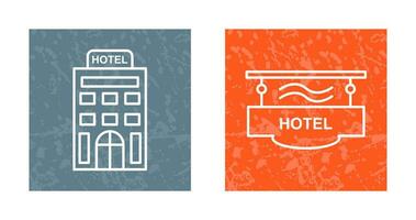 hotel y hotel firmar icono vector