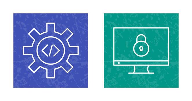 código mejoramiento y cerrado acceso icono vector