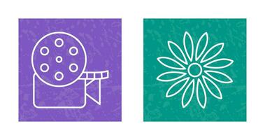 video reel and flower Icon vector