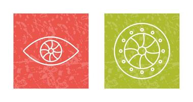 eye and optical diaphram Icon vector