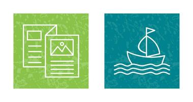 Brochure and Boat  Icon vector