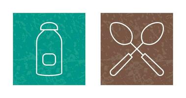 syrup and spoon Icon vector