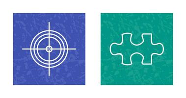 Target and Puzzle Piece Icon vector