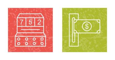 slot machine and slot of bills  Icon vector