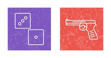 Dice and Pistol Icon vector