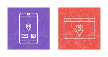 mobile application and location web advertising Icon vector