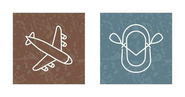 Landing Airplane and Dinghy Icon vector