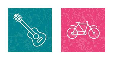 Guitar and Biycle Icon vector