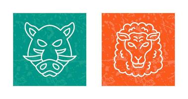 Sheep and Boar Icon vector