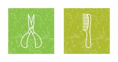 Scissor and Comb Icon vector