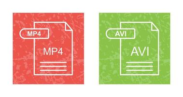 MP4 and AVI  Icon vector