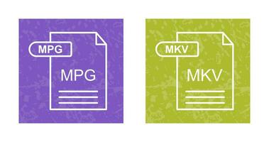 MPG and MKV Icon vector