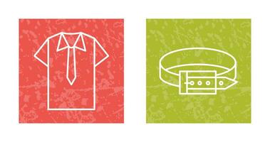 Shirt and Tie and Belt Icon vector