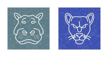 Panther an d Hippo Icon vector