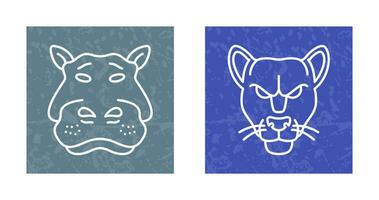 Panther an d Hippo Icon vector