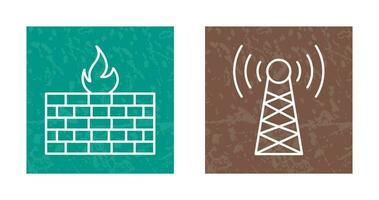 Firewall and Tower Icon vector