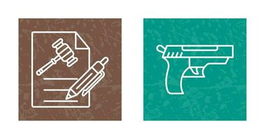 File and Gun Icon vector