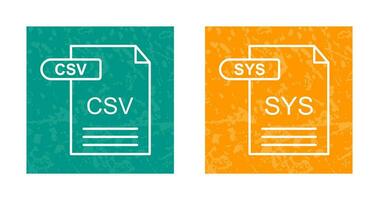 CSV and SYS Icon vector