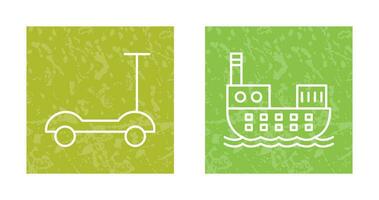 Scootie and Cargo Ship Icon vector