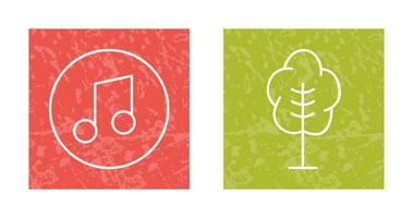 Music Player and Tree Icon vector