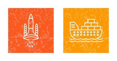 Space Shuttle and Cargo Icon vector