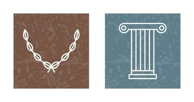 Leaves Wreath and Pillar Icon vector