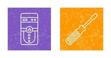 Cpu and Screw driver Icon vector