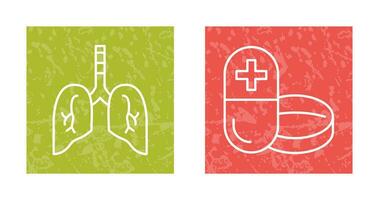 Lung and Medicine Icon vector