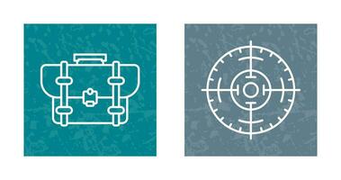 Briefcase and Target Icon vector