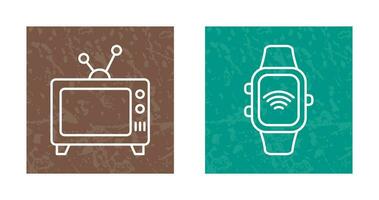 Television and Smart Watch Icon vector