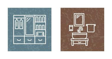 Wardrobe and Washbasin Icon vector