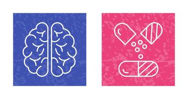 Brain and Capsule Icon vector