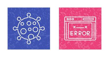 virus y error código icono vector