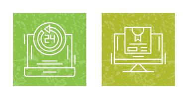 24h Support and New Lable Icon vector