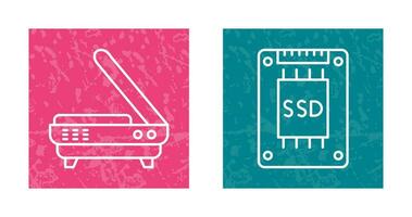 Scanner and Hard drive Icon vector